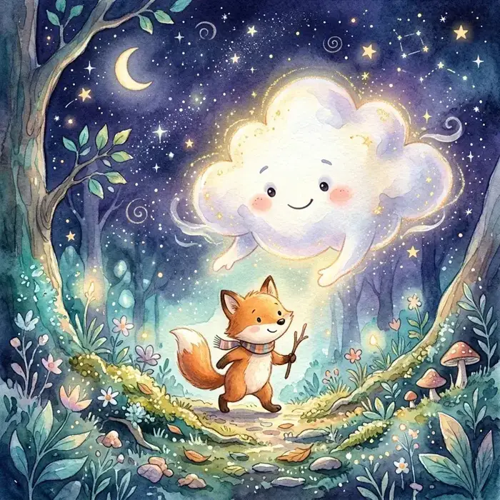 Magische Aquarell-Illustration aus einem Kinderbuch